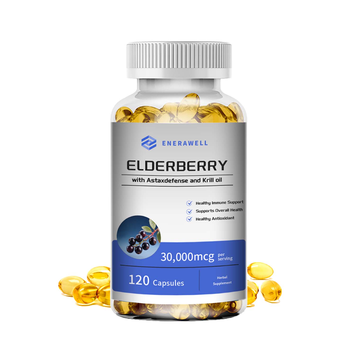 Omega 3 Fish Oil - Antarctic Krill Oil 1000mg Capsules, Omega‑3