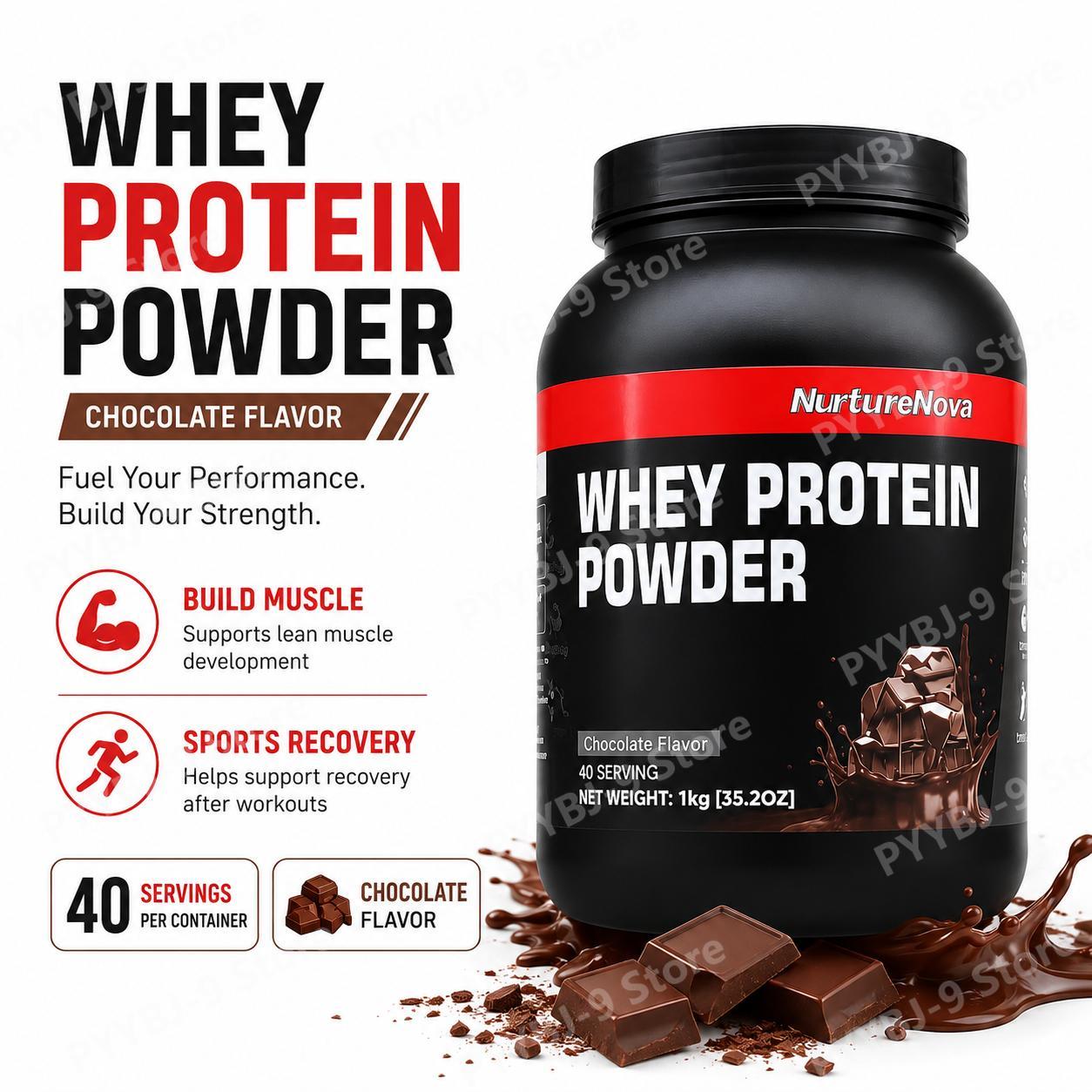Fitness Nutrition Whey - NurtureNova Whey Protein Powder Chocolate Flavor