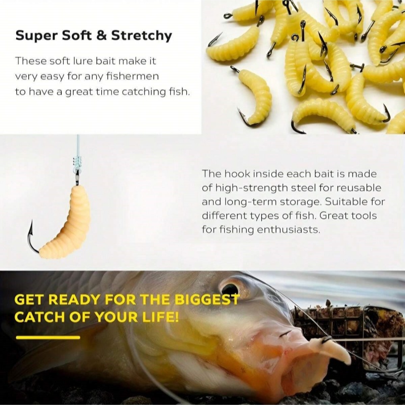Rubber Maggots Fishing Bait Se - Krill Oil Supplement 评论和价格