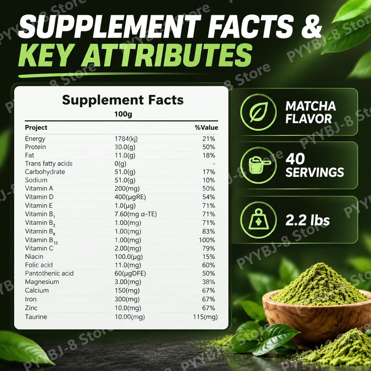 Matcha Flavor Whey Protein Pow - Fitness Nutrition Whey 评论和价格