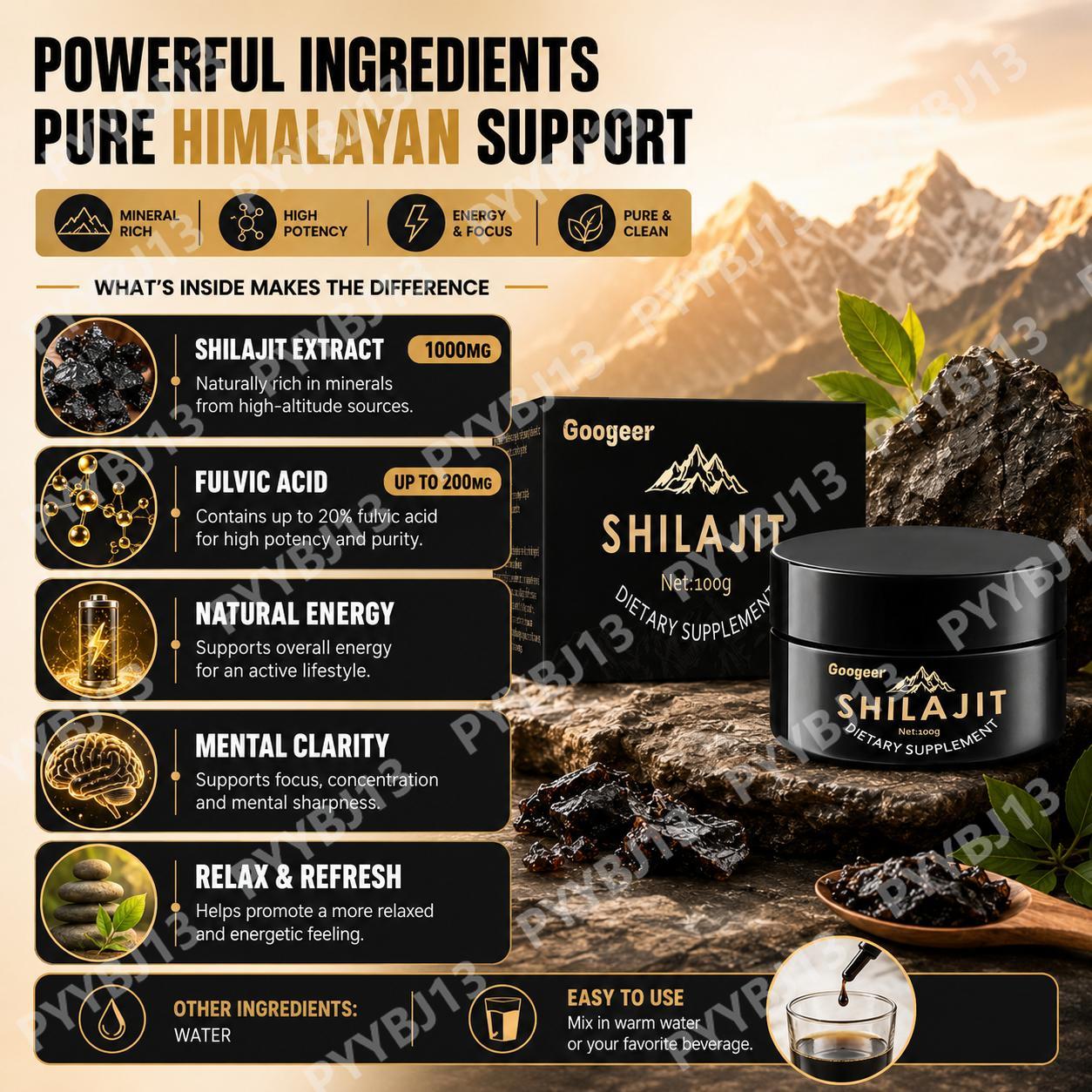 Googeer Shilajit Drops Mineral - Shilajit Resin Pure 评论和价格