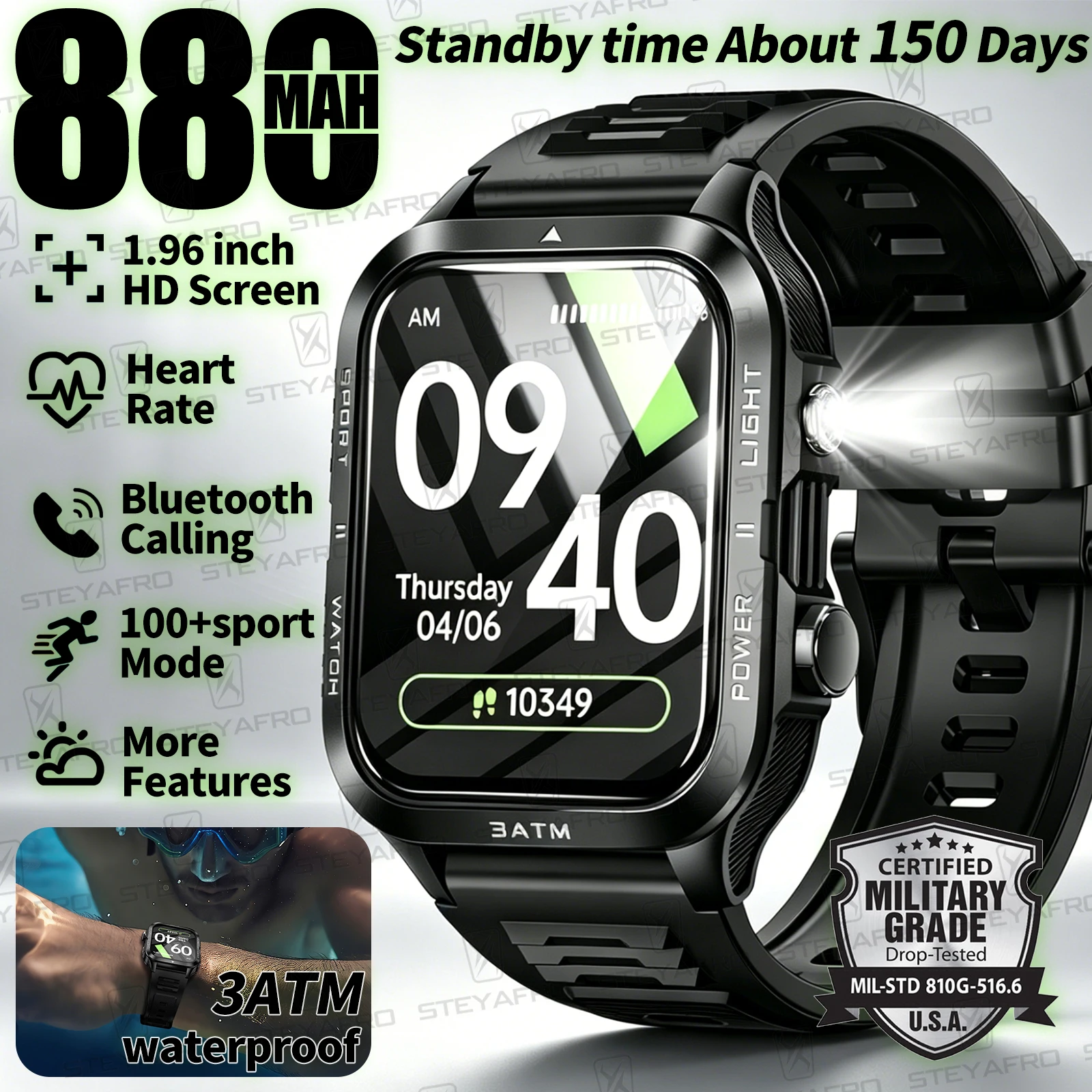 Military Grade SmartWatch Men  - Nutrition Gym 评论和价格